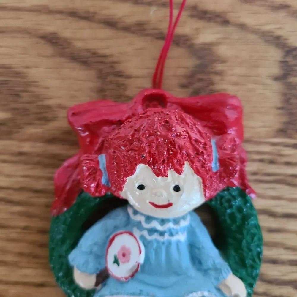Vintage Raggedy Ann & Andy Inspired Hand Painted Christmas Ornaments Collectible